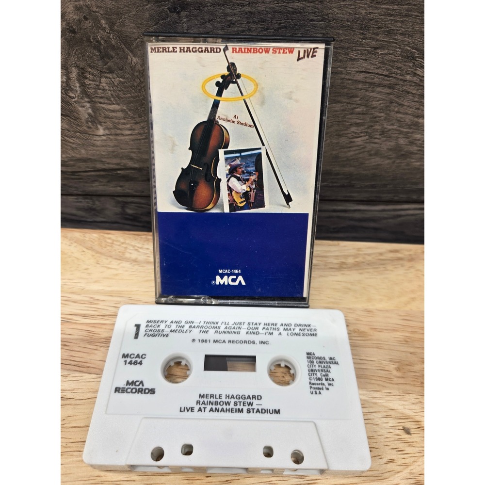 Merle Haggard Rainbow Stew Live at Anaheim Stadium Cassette Tape MCAC-1464 MCA
